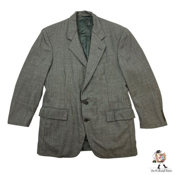 Vintage Polo Ralph Lauren Blazer Mens 40 Gray 2-Button Notched Lapel Sport Coat